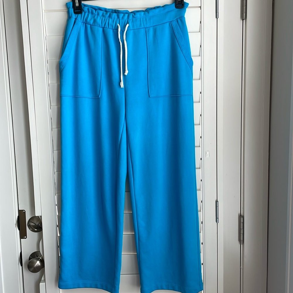 Ann Taylor Outlet womens turquoise sweatpants casual knit pants EUC